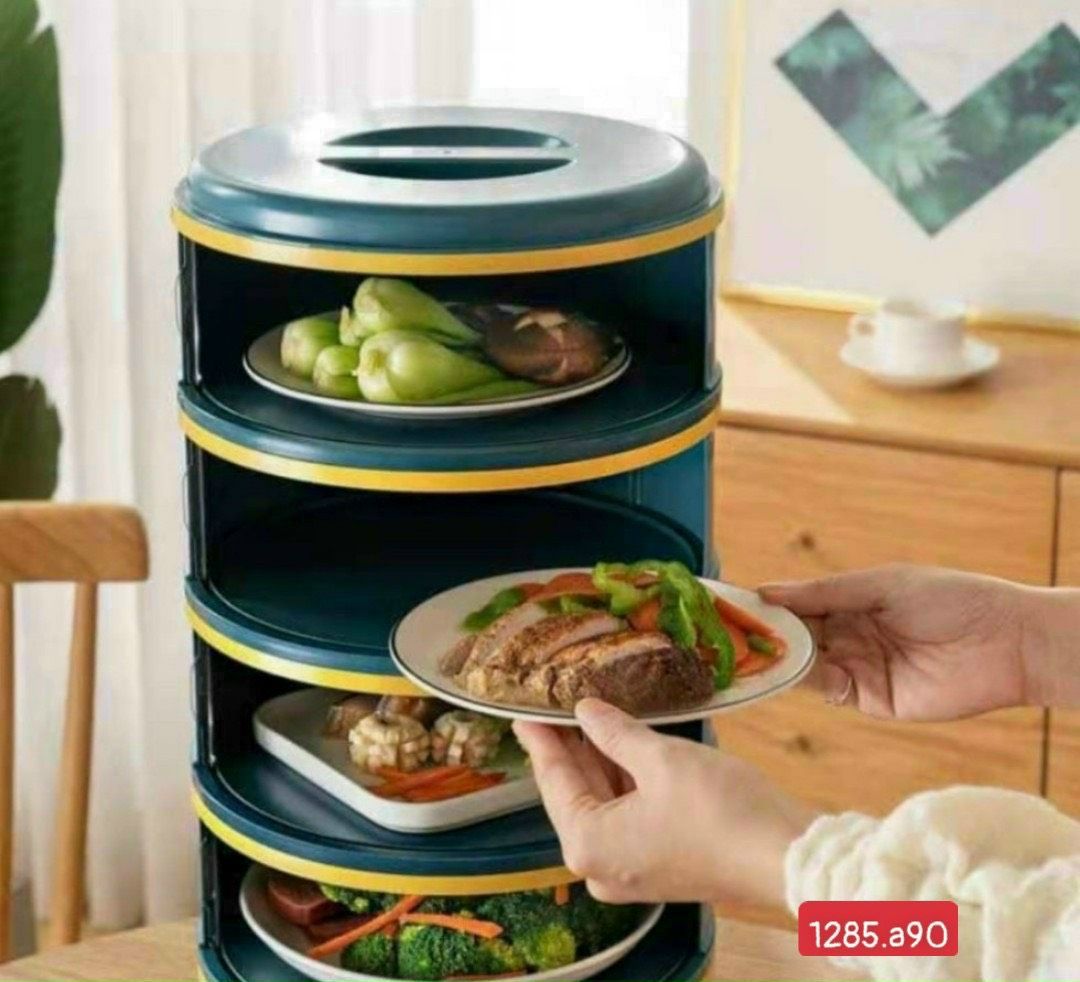 LỒNG BÀN GIỮ NHIỆT 5 TẦNG - xanh